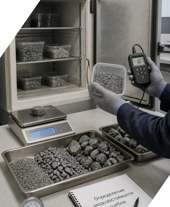 Определение морозостойкости щебня в Батайске от 3542 р. | ЭкспертизаРоссия