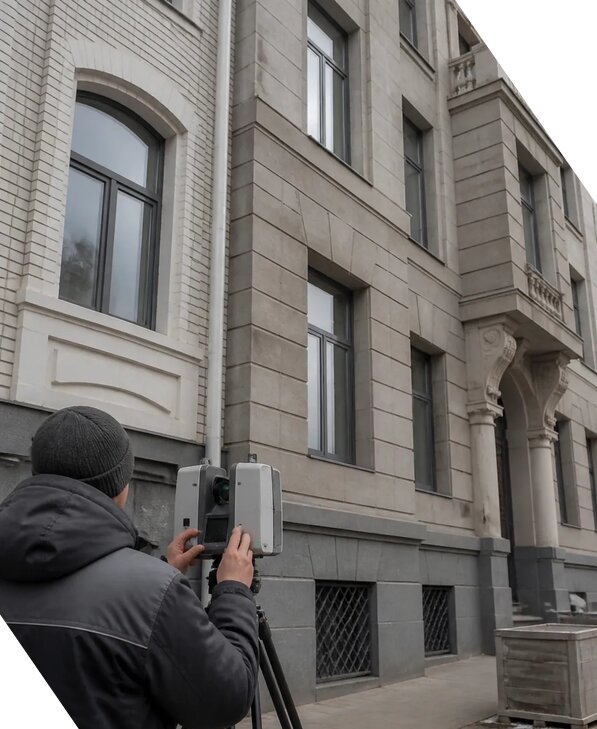 Лазерное сканирование фасадов зданий для обследования в Батайске